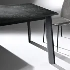 Mesa Extensible hasta 220 cm con Base de Haya Grafito Made in Italy - Toles Viadurini