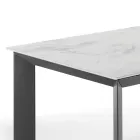 Mesa extensible hasta 220 cm en cerámica acabado mármol - Berice Viadurini