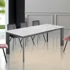 Mesa extensible hasta 220 cm en cerámica acabado mármol - Berice Viadurini