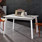 Mesa extensible hasta 220 cm en Haya y Melamina Made in Italy - Toles Viadurini