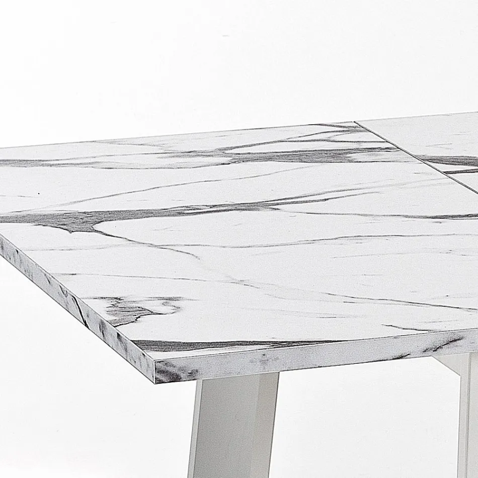 Mesa Extensible a 220 cm en Haya y Melamina Made in Italy - Toles Viadurini