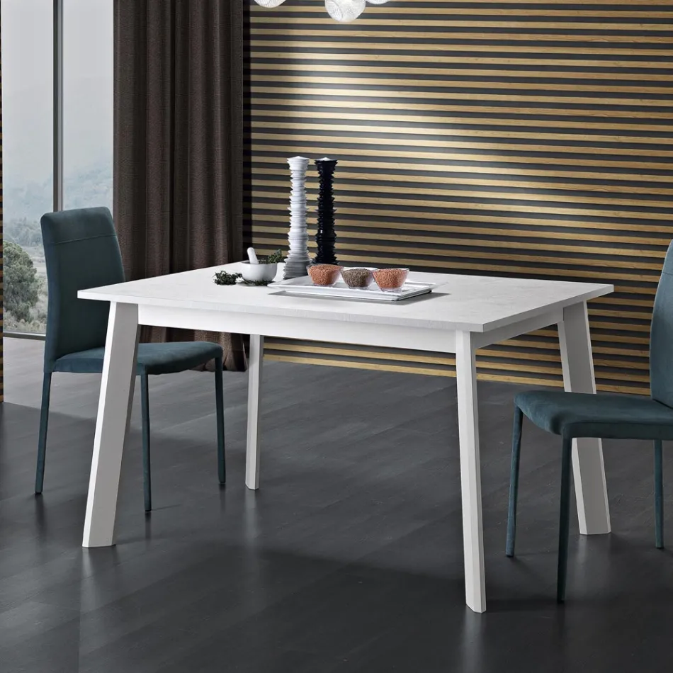Mesa Extensible a 220 cm en Haya y Melamina Made in Italy - Toles Viadurini