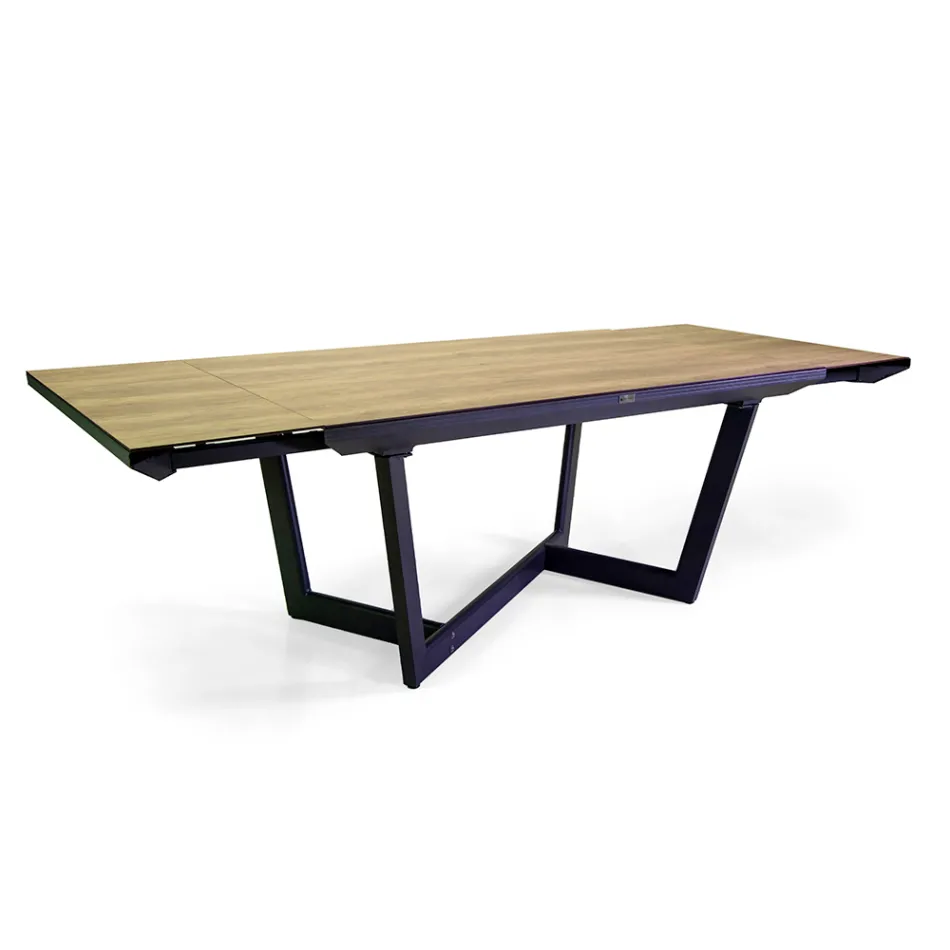 Mesa Extensible 240 cm en Aluminio con Tablero HPL - Righello Viadurini