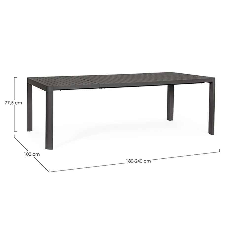 Mesa extensible hasta 240 cm en aluminio pintado en polvo - Pintura Viadurini