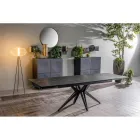 Mesa extensible hasta 240 cm en base cerámica y metal - Bouquet Viadurini