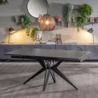 Mesa extensible hasta 240 cm en base cerámica y metal - Bouquet Viadurini