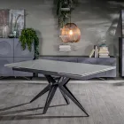 Mesa extensible hasta 240 cm en base cerámica y metal - Bouquet Viadurini