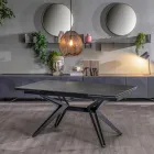 Mesa extensible hasta 240 cm en cerámica y metal - Bouquet Viadurini