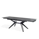 Mesa extensible hasta 240 cm en cerámica y metal - Bouquet Viadurini