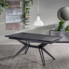 Mesa extensible hasta 240 cm en cerámica y metal - Bouquet Viadurini
