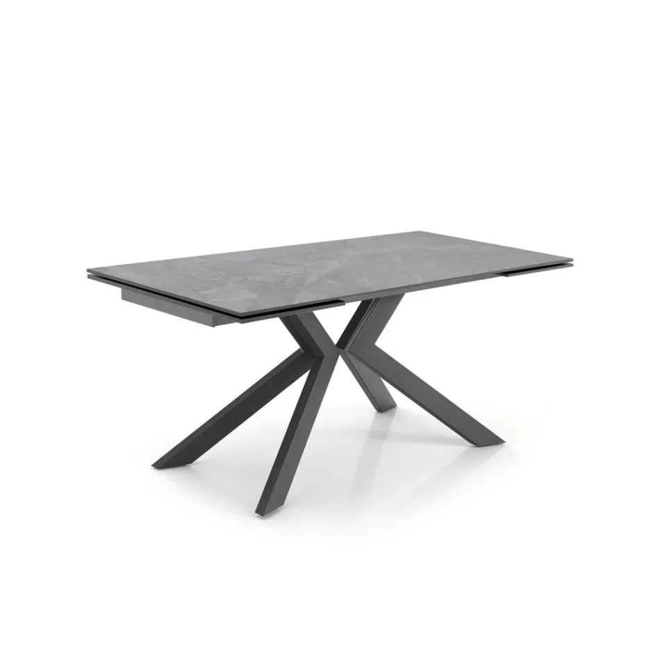 Mesa extensible hasta 240 cm en cerámica con acabado mármol - cloro Viadurini
