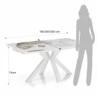 Mesa extensible hasta 240 cm en cerámica con acabado mármol ónix pulido - Piamonte Viadurini