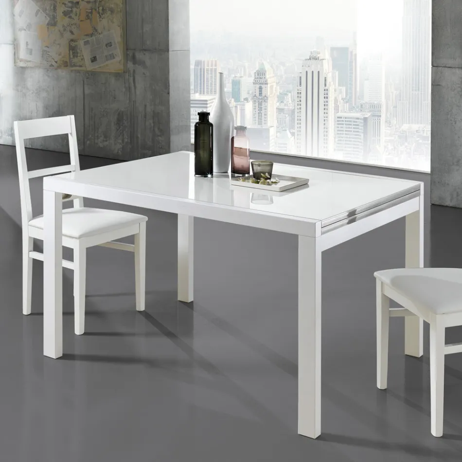 Mesa Extensible hasta 240 cm en Madera Lacada Design Made in Italy - Jacobs Viadurini