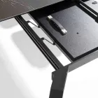 Mesa extensible de 240 cm en metal y tablero de vitrocerámica - Lumera Viadurini