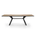 Mesa Extensible hasta 240 cm en Metal Negro y MDF - Donzella Viadurini