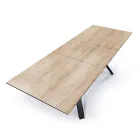 Mesa Extensible hasta 240 cm en Metal Negro y MDF - Donzella Viadurini