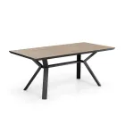 Mesa Extensible hasta 240 cm en Metal Negro y MDF - Donzella Viadurini