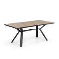 Mesa Extensible hasta 240 cm en Metal Negro y MDF - Donzella