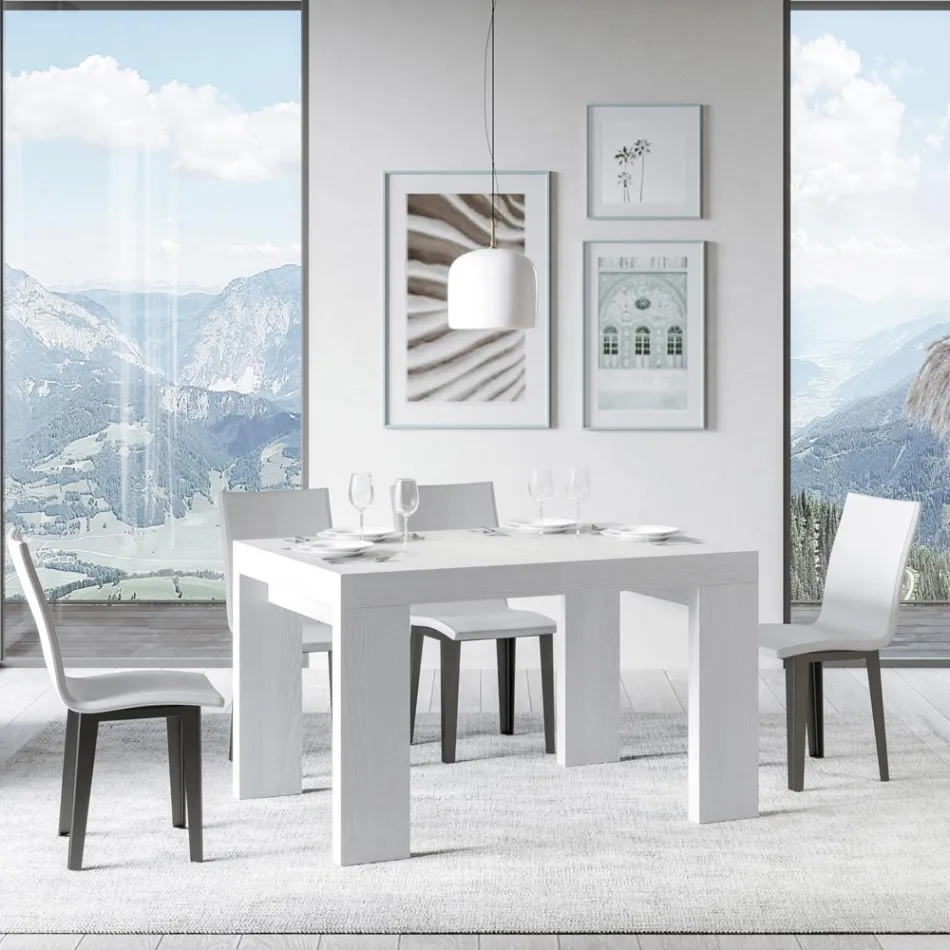 Mesa extensible hasta 246 cm en micropartículas de madera Made in Italy - Árbol Viadurini