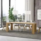 Mesa extensible hasta 246 cm en micropartículas de madera Made in Italy - Árbol Viadurini