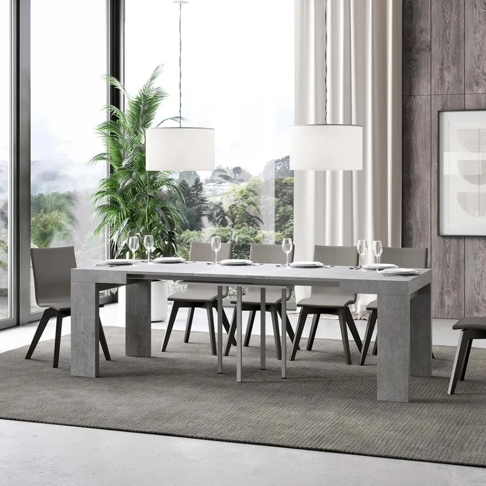 Mesa extensible hasta 246 cm en micropartículas de madera Made in Italy - Árbol Viadurini