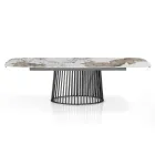 Mesa extensible hasta 260 cm en acabado cerámica, mármol y metal - Veneto Viadurini