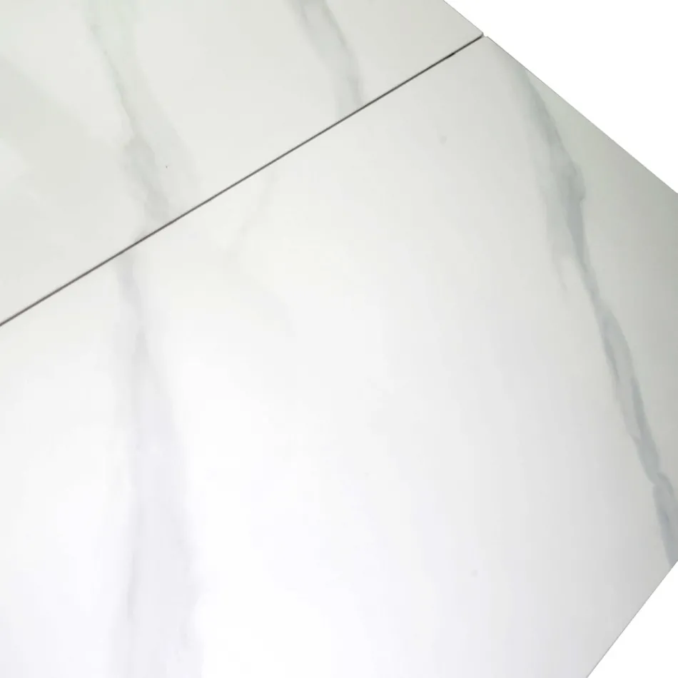 Mesa extensible 260 cm en metal y piedra sintética - Underwater Viadurini