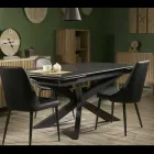 Mesa extensible 260 cm en metal y piedra sintética - Underwater Viadurini