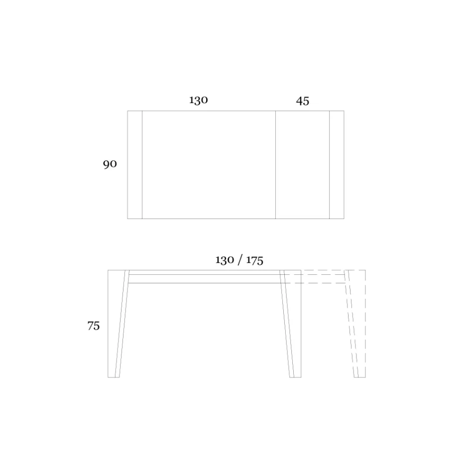 Mesa extensible hasta 265 cm en madera de nogal Canaletto Made in Italy - Orchidea Viadurini
