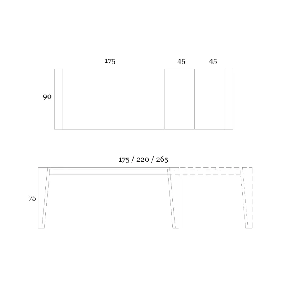 Mesa extensible hasta 265 cm en madera de nogal Canaletto Made in Italy - Orchidea Viadurini