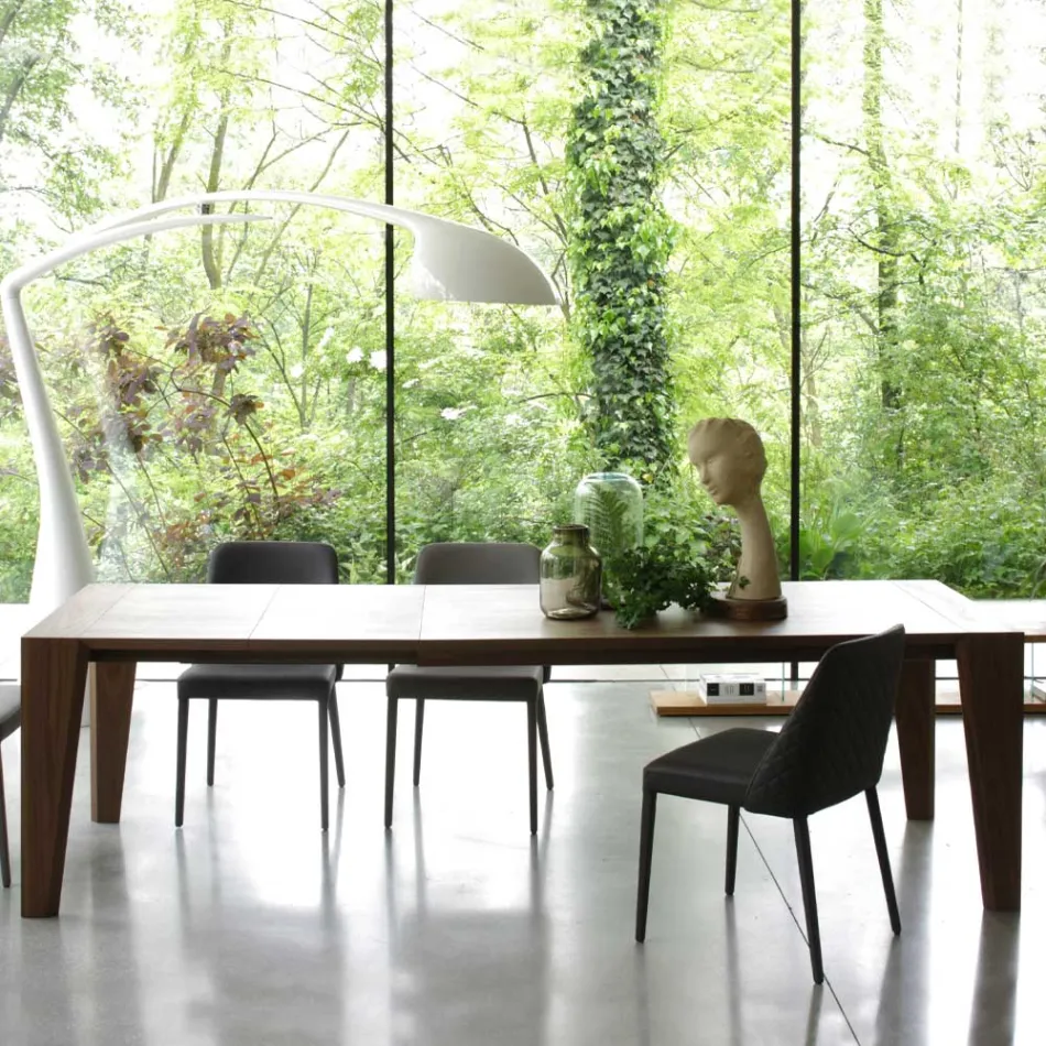 Mesa extensible hasta 265 cm en madera de nogal Canaletto Made in Italy - Orchidea Viadurini