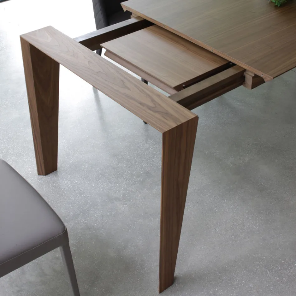 Mesa extensible hasta 265 cm en madera de nogal Canaletto Made in Italy - Orchidea Viadurini