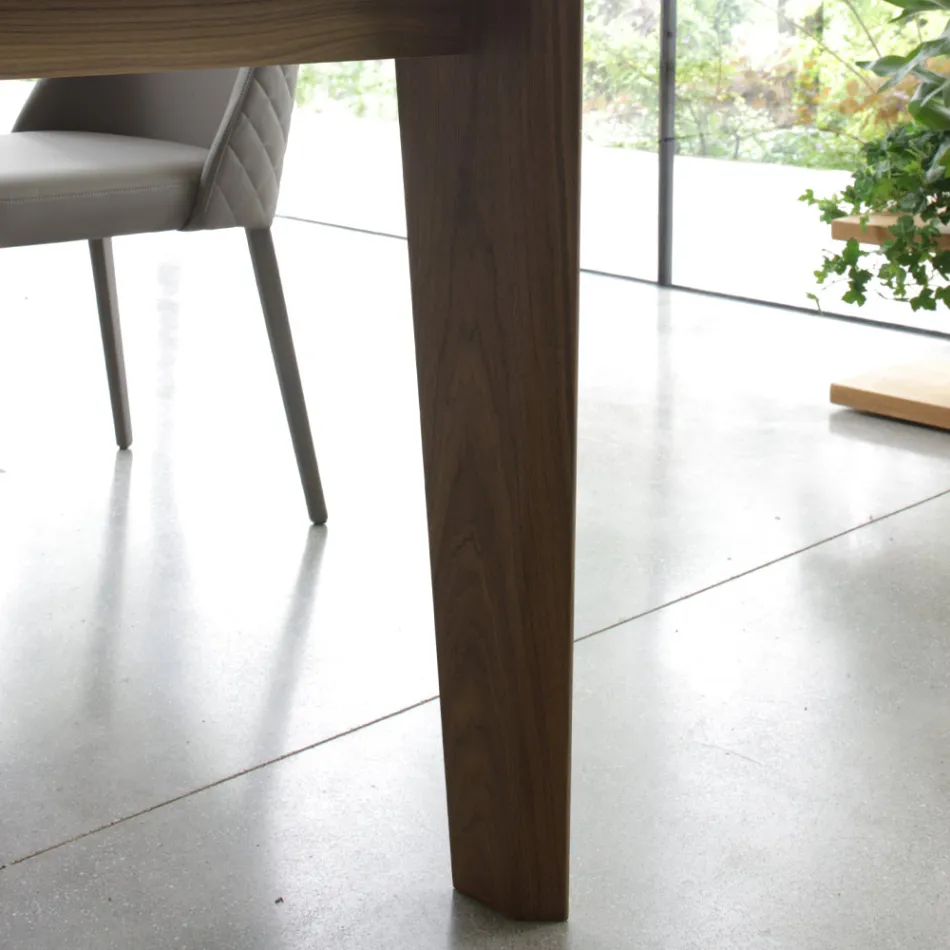 Mesa extensible hasta 265 cm en madera de nogal Canaletto Made in Italy - Orchidea Viadurini