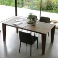 Mesa extensible hasta 265 cm en madera de nogal Canaletto Made in Italy - Orchidea