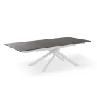 Mesa extensible hasta 270 cm con tapa de HPL y base de aluminio - Buscar Viadurini