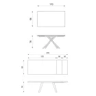 Mesa extensible hasta 270 cm con tapa de HPL y base de aluminio - Buscar Viadurini