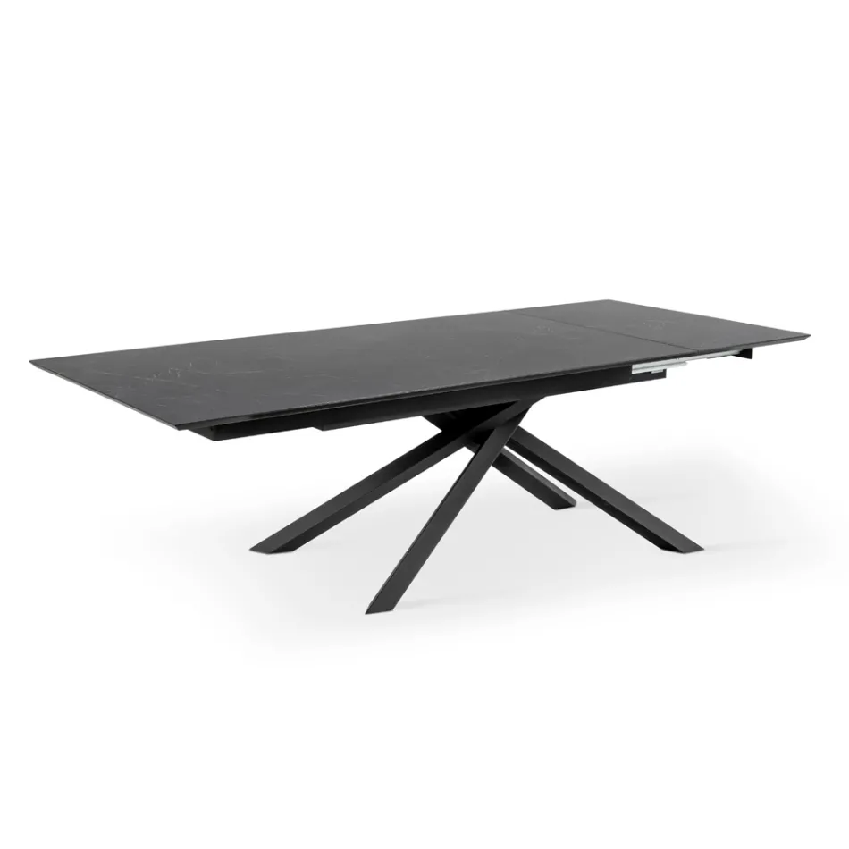 Mesa extensible hasta 270 cm con tapa de HPL y base de aluminio - Buscar Viadurini