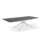 Mesa extensible hasta 270 cm con tapa de HPL y base de aluminio - Buscar Viadurini