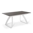 Mesa extensible hasta 270 cm con tapa de HPL y base de aluminio - Villongo Viadurini