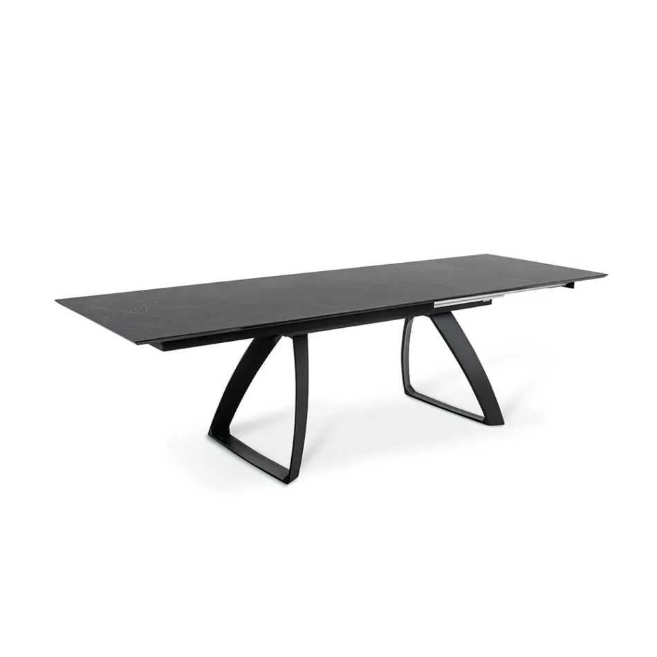 Mesa extensible hasta 270 cm con tapa de HPL y base de aluminio - Villongo Viadurini