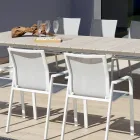 Mesa extensible hasta 276 cm con aluminio efecto madera - Ovara Viadurini