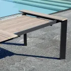 Mesa extensible hasta 276 cm con aluminio efecto madera - Ovara Viadurini
