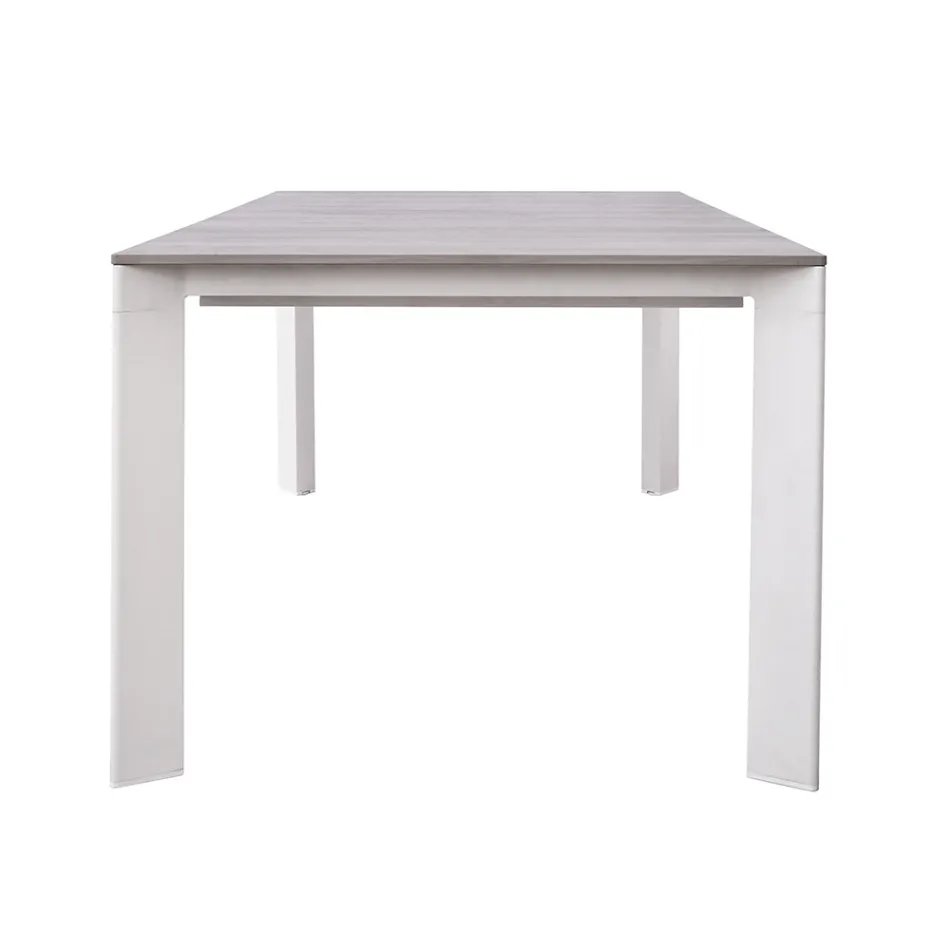 Mesa extensible hasta 276 cm con aluminio efecto madera - Ovara Viadurini