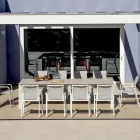 Mesa extensible hasta 276 cm con aluminio efecto madera - Ovara Viadurini