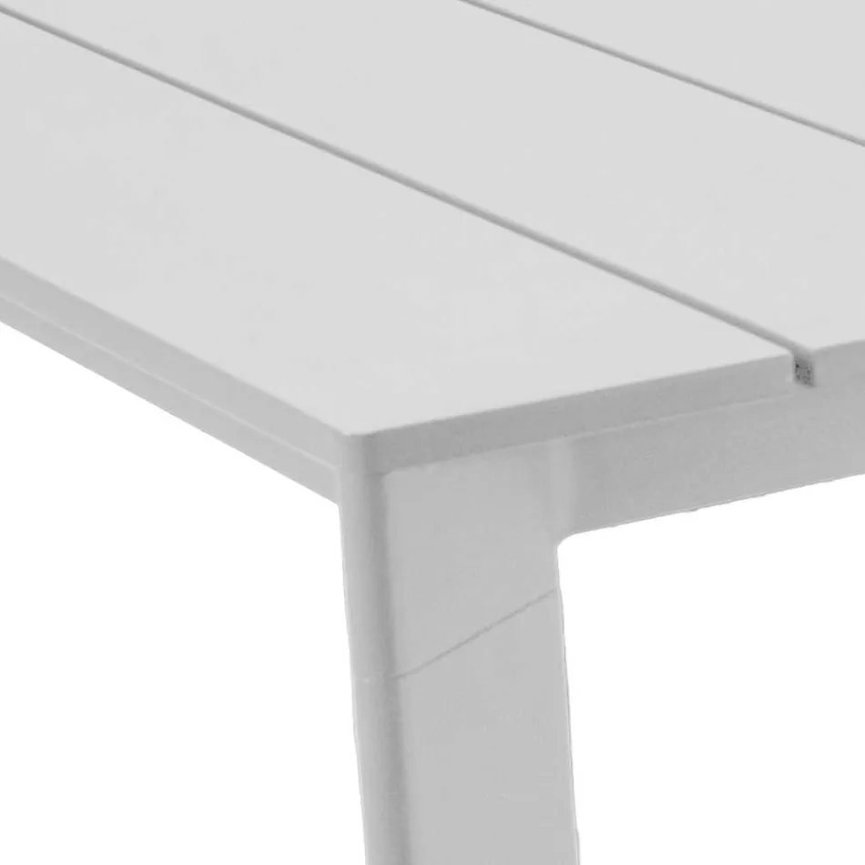 Mesa Extensible 281 cm en Aluminio con Tablero de Lamas - Específica Viadurini