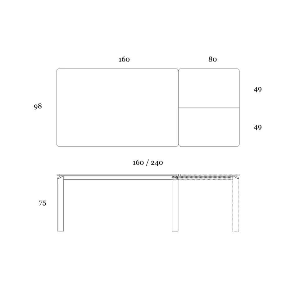 Mesa extensible hasta 298 cm en cerámica y metal Made in Italy - Tulip Viadurini