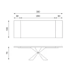 Mesa extensible hasta 300 cm con base de metal y tapa de roble - Marino Viadurini