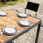 Mesa Extensible hasta 300 cm con Patas Correderas en Aluminio y Teca - Felix Viadurini