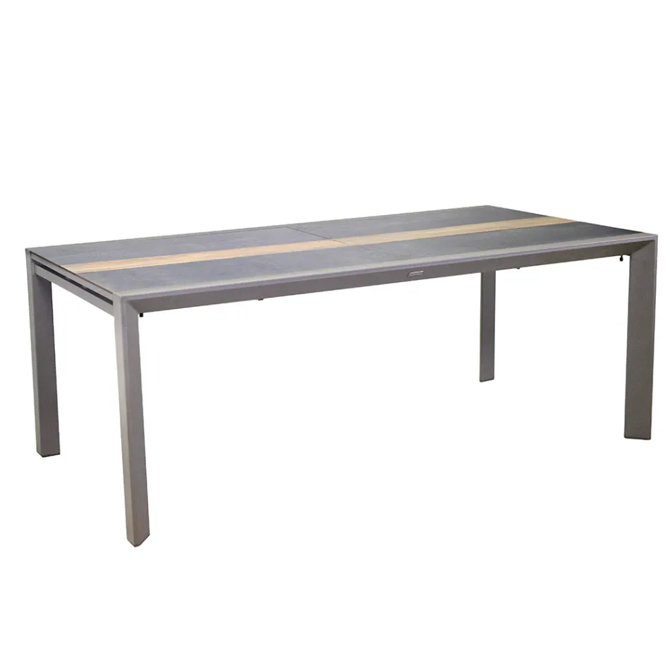Mesa extensible 300 cm en aluminio con inserto HPL - Righello Viadurini