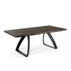 Mesa Extensible hasta 300 cm en Chapa de Roble y Base de Aluminio - Travis Viadurini